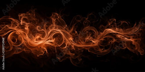 Fotografie Abstract fire flames background with glowing orange and red blaze, hot burning i