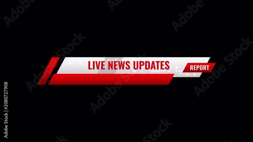 Live News Updates Lower Third Animation, Breaking News Broadcast Banner, TV News Graphics, News Report Overlay, 4K Alpha Channel