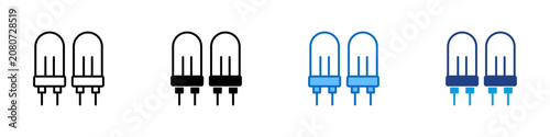 Bilde på lerret Mini LED Bulb Multiple Style Icon Design Vector - LED bulbs representing electro