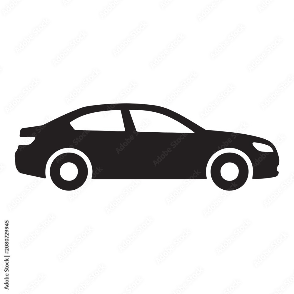 Fototapeta premium Sleek sedan silhouette evokes modern travel and elegance against minimalist background