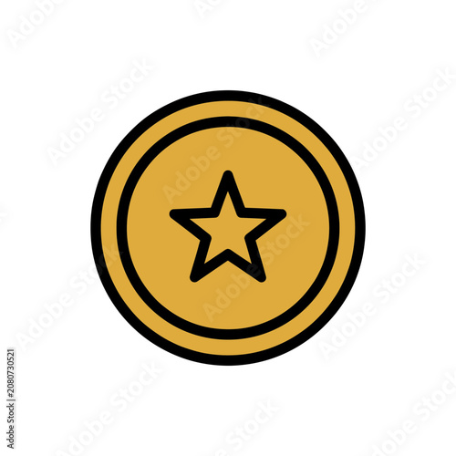 Gold coin with star icon