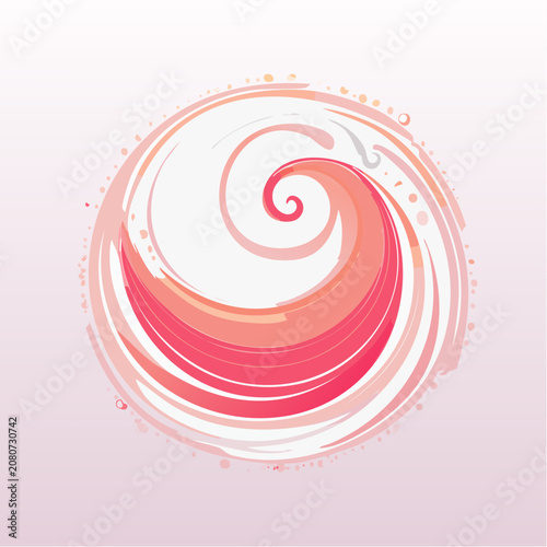 Abstract pink and red spiral vector design