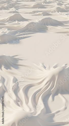 Abstract undulating fabric landscape with soft light and shadows