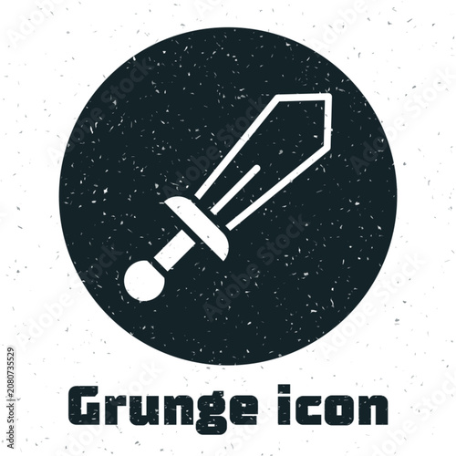 Foto Grunge Sword toy icon isolated on white background