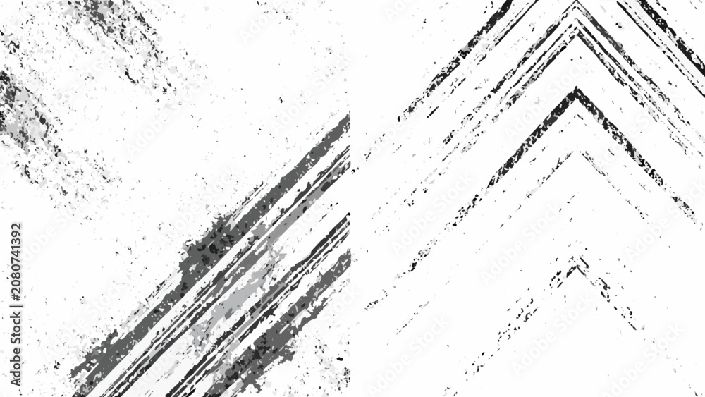 Naklejka premium Grunge texture with angled brushstrokes a distressed black and white pattern on a transparent background abstract art artistic