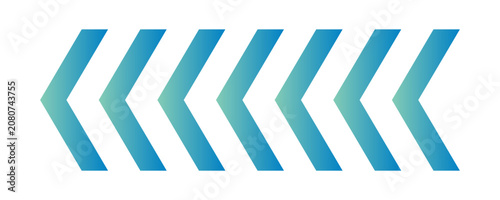 Gradient green to blue chevron arrow strip, dynamic motion line symbolizing speed, transition, or energy flow