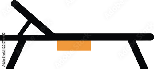 фотографія Table Icon Illustration with Bold Lines, Dark Frame and Orange Accent, Flat Desi
