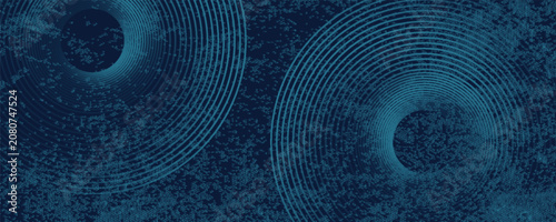 Round frame colorful blue green light isolated on dark background. Abstract circles lines pattern. Vector illustration concept for music, digital, modern science, Ai technology