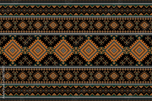 Konstfotografi Ikat abstract ethnic art seamless pattern vintage style wallpaper, set, geometri