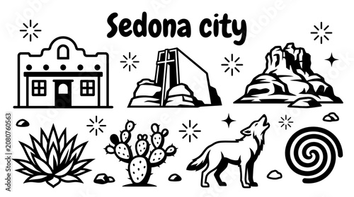 Tableau sur toile Sedona city for lesser known American destinations, desert landscapes, travel designs, and Southwest culture themes