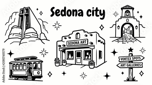 Tableau sur toile Sedona city for lesser known American destinations, desert landscapes, travel designs, and Southwest culture themes