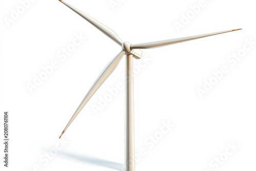 Wind Turbine Isolated on White Background
