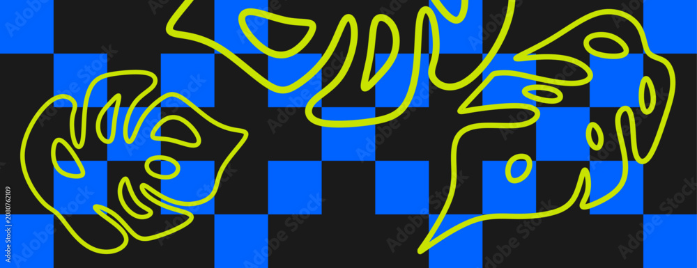 Fototapeta premium blue black tropical leaf pattern for background design