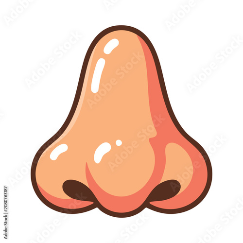 Foto Cartoon Human Nose Isolated