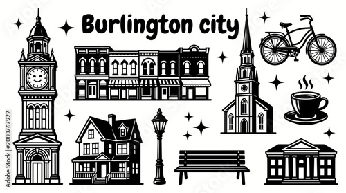 Fotografie Burlington Vermont American lakeside towns, New England scenery, nature travel, and regional culture themes