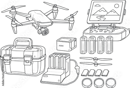 Drone with accessories and controller set