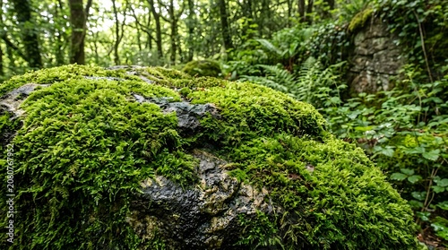 Fresh Green Moss Covering Old Wood - High Resolution Background
