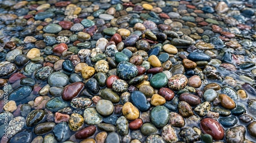 Wet River Pebbles Smooth Texture - High Resolution Background