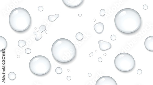 Glassy White Spheres and Droplets Pattern with Soft Shadows for Abstract 3d Background and Material Texture