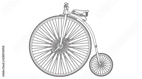 Vintage bicycle wheel close-up black and white.