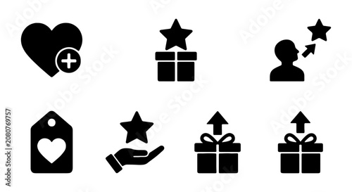 Vector Icons: Loyalty, Rewards, Gifts, and Appreciation Set. Business, Marketing, Customer Service.