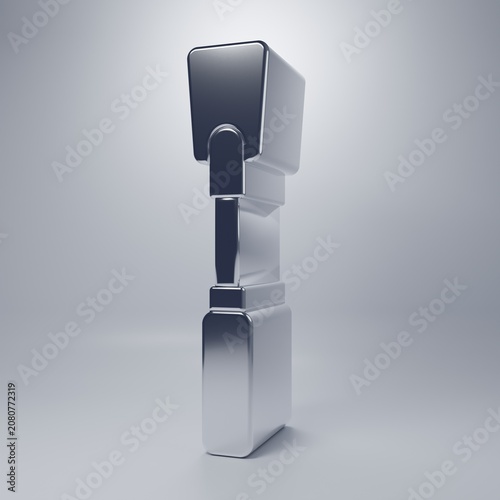 Quadro su tela Chrome Leather whip icon isolated on grey background