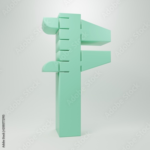 Photography Green Calliper or caliper and scale icon isolated on grey background