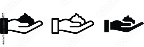 Photos WebHand holding shaving foam icon set vector