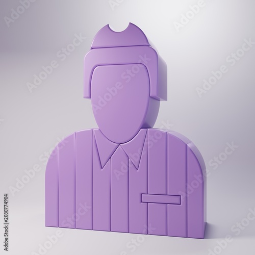 Εκτύπωση καμβά Purple Hockey judge, referee, arbiter icon isolated on grey background
