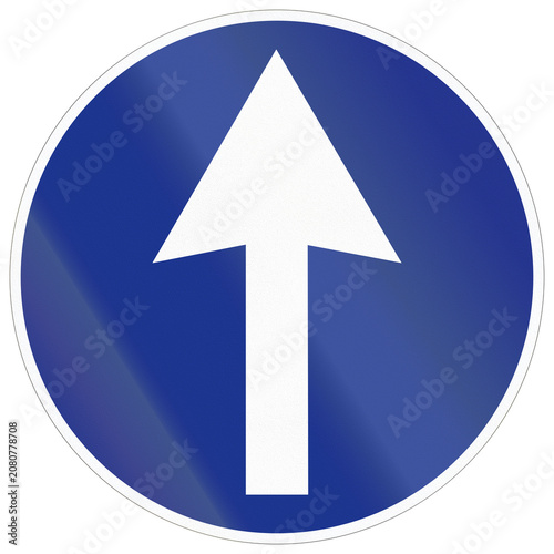 Road sign used in Iran - Straight ahead