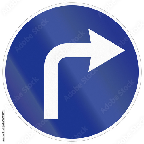Road sign used in Iran - Turn right