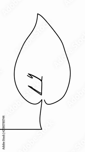 Minimal black line drawing on white paper surface.