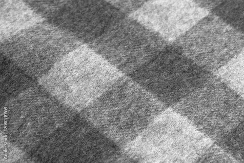 Gray Wool Felt Fabric Texture Close-Up with Checkered Pattern Macro Background