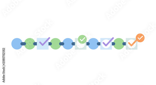 Linear Multi Node Audit Chain Data Architecture Map with Milestone Checkpoints and Green Finance Compliance Concept