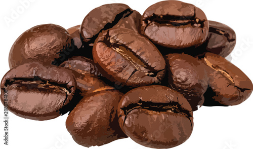 Pile of Roasted Coffee Beans food