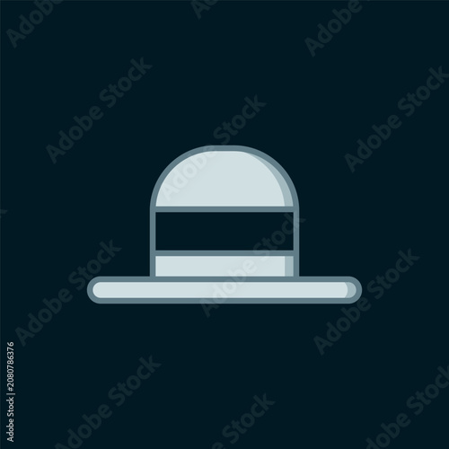 Tableau sur toile Line Elegant women hat icon isolated on black background