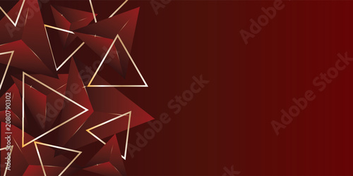 Fényképezés Abstract background with a dark red polygonal pattern