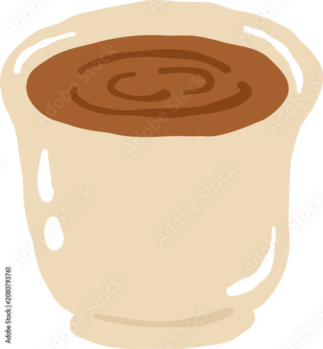 cute cup of hot tea coffee chocolate drink beverage vector cartoon illustration