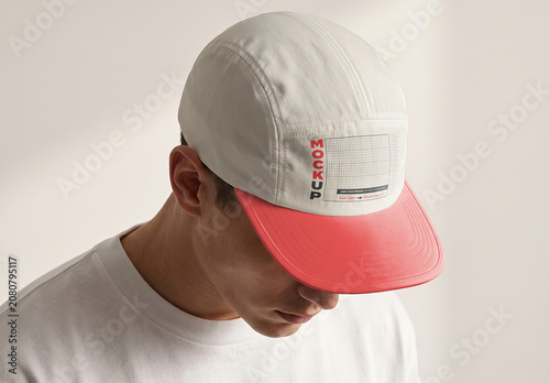 Logo Message Brand Front on Baseball Cap Fashion Mockup