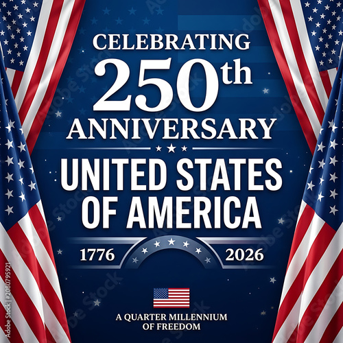 Celebrating 250th anniversary of the united states of america with patriotic design