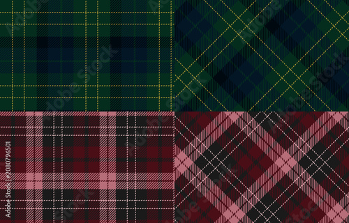 Tow styles luxury plaid seamless vector background