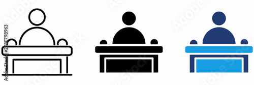 Schilderij op canvas Court Judge Bench Icon Collections