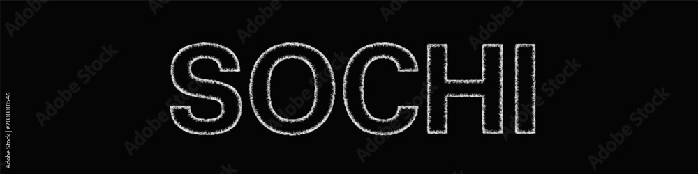 Foto Sketch black and white Sochi text design element