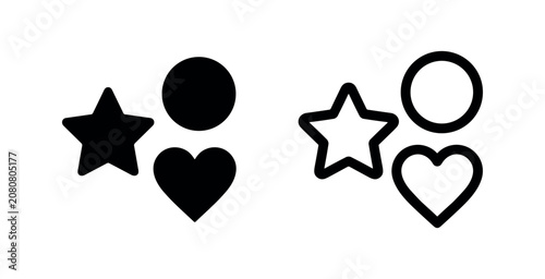 Photos Favorite person icon, silhouette and outline