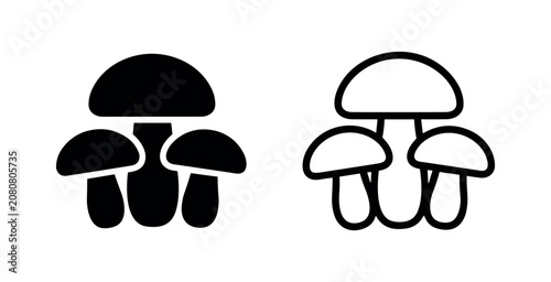 Canvas-taulu Mushrooms icon set