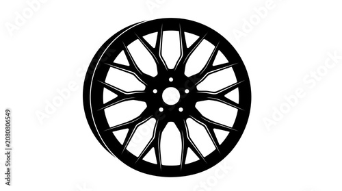 Photos Black alloy wheel rim silhouette design