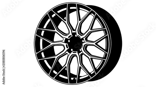 Fotografia Deep concave alloy wheel rim silhouette