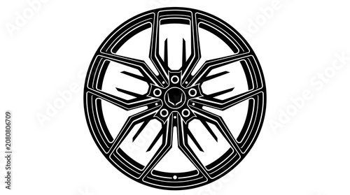 Tableau sur toile Twin spoke alloy wheel rim silhouette