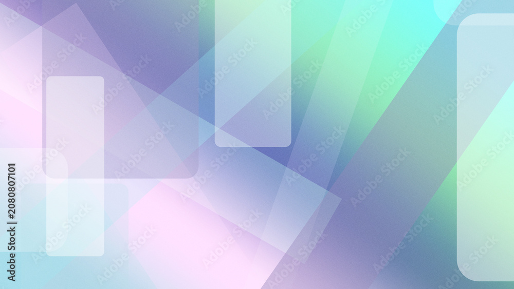 Obraz premium Abstract geometric shapes with soft blue and purple gradients create a calm, modern backdrop with copy space, ideal for tech, design, and promotional layouts.