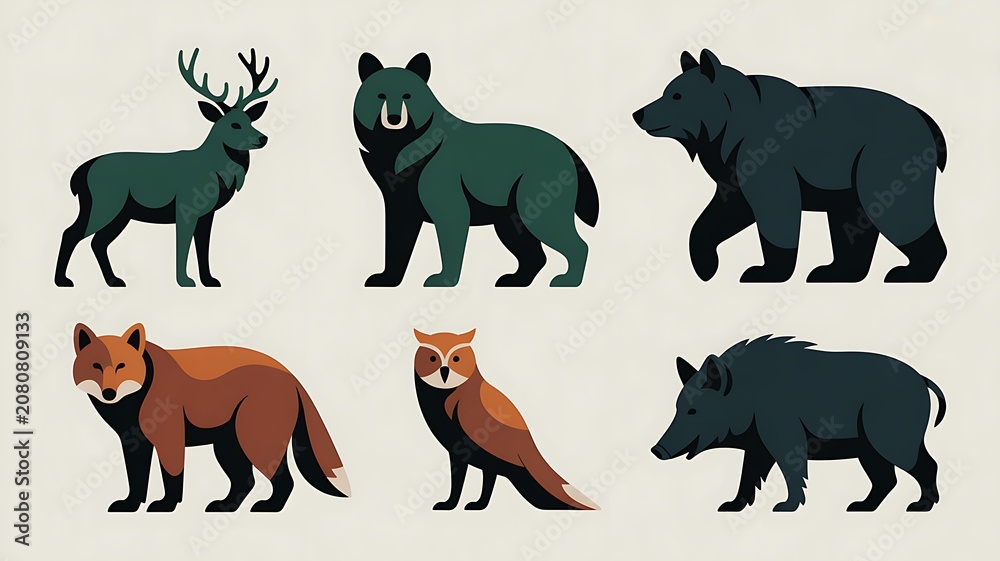 Obraz premium wild animals collection
